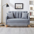 Fluwelen loveseatbank met capitonnage, massief houten frame en poten van natuurlijk hout