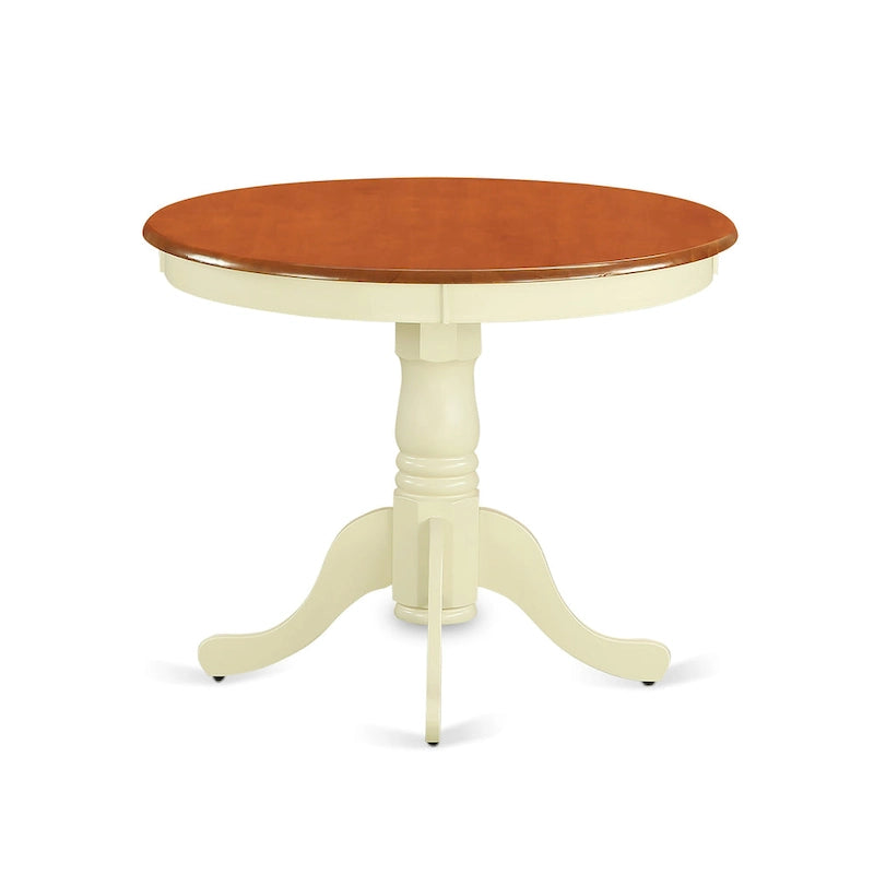 Round Solid Wood Pedestal Dining Table – 36 Inch