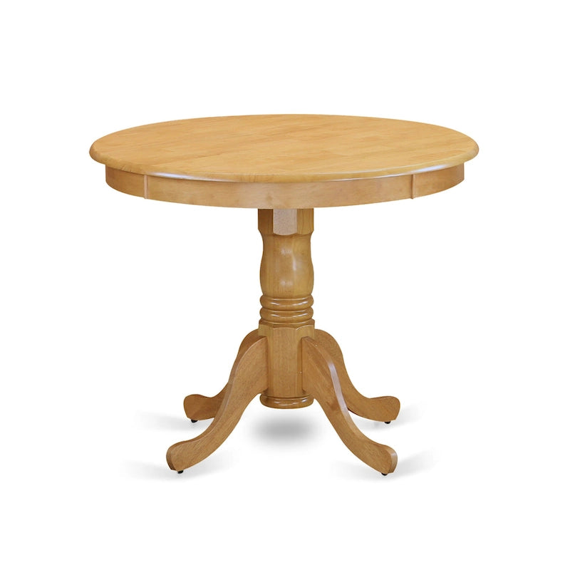 Table à manger ronde avec piètement central en bois massif – 36 pouces