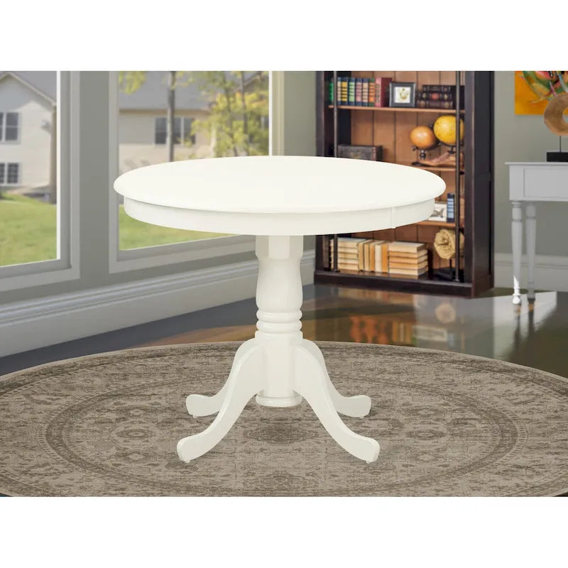 Round Solid Wood Pedestal Dining Table – 36 Inch