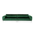 Modernes Glamour-Sofa für 4 Personen aus Samt mit silbernen Beinen
