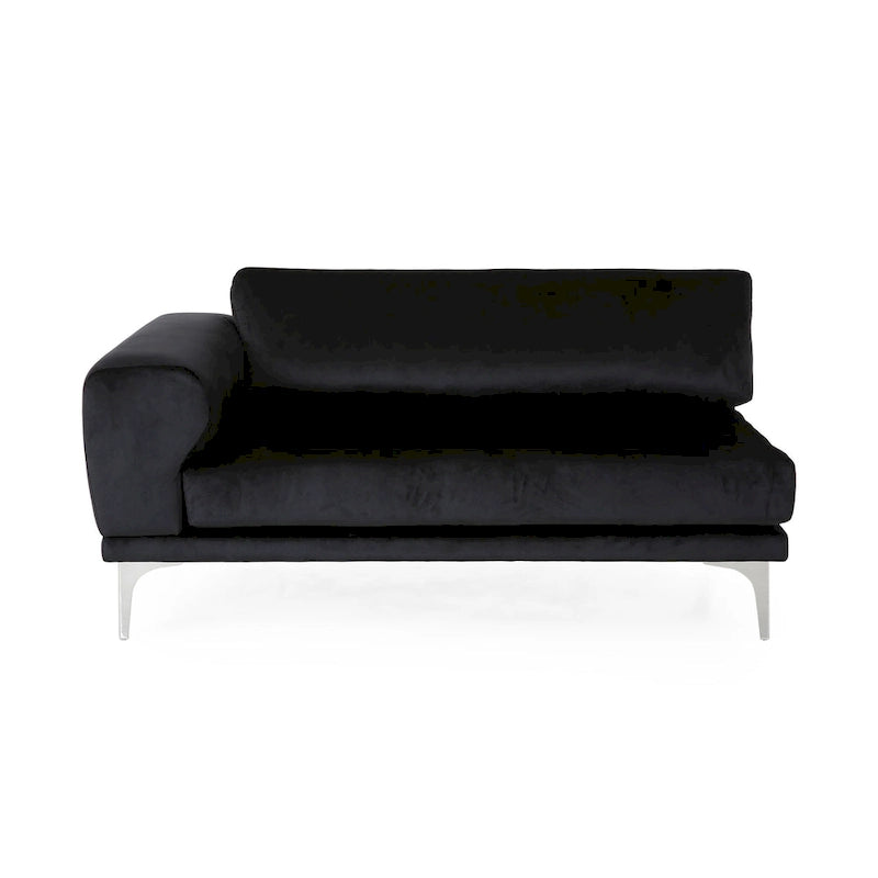 Modernes Glamour-Sofa für 4 Personen aus Samt mit silbernen Beinen