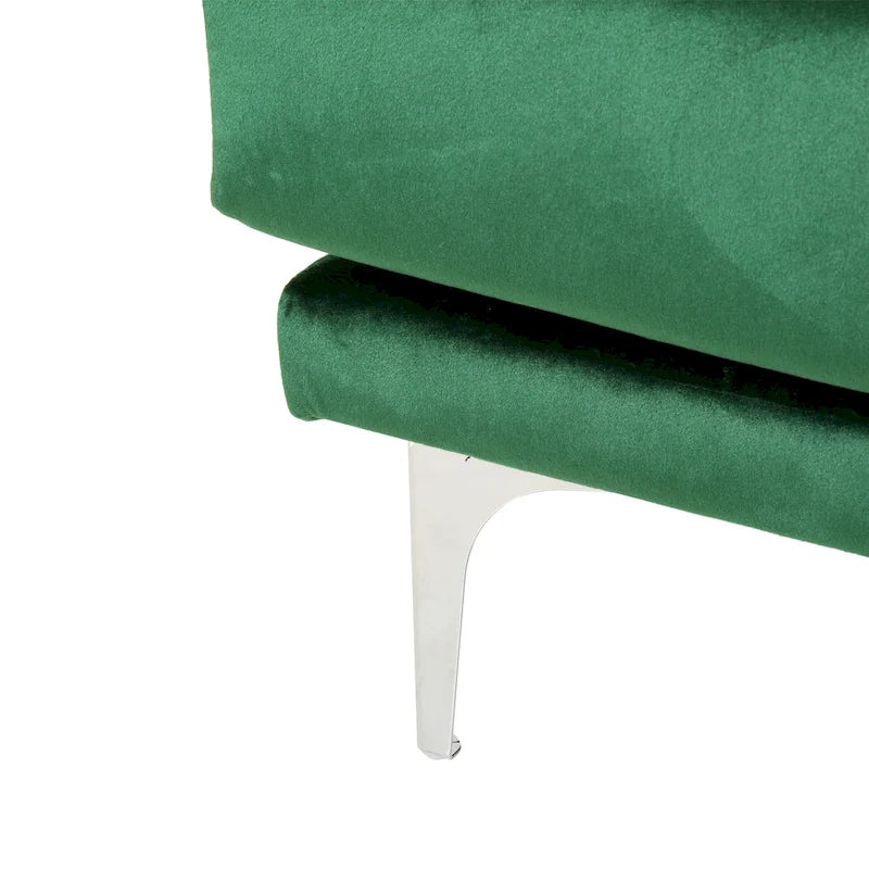Modernes Glamour-Sofa für 4 Personen aus Samt mit silbernen Beinen