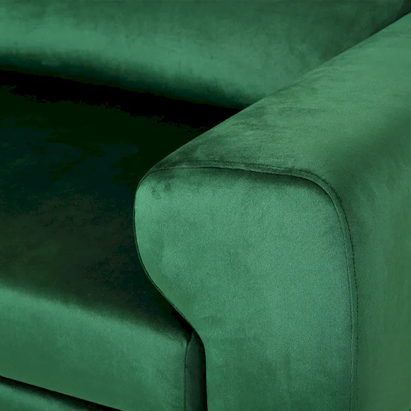 Modernes Glamour-Sofa für 4 Personen aus Samt mit silbernen Beinen