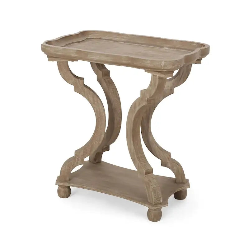 Table d'appoint de style campagne française avec plateau rectangulaire