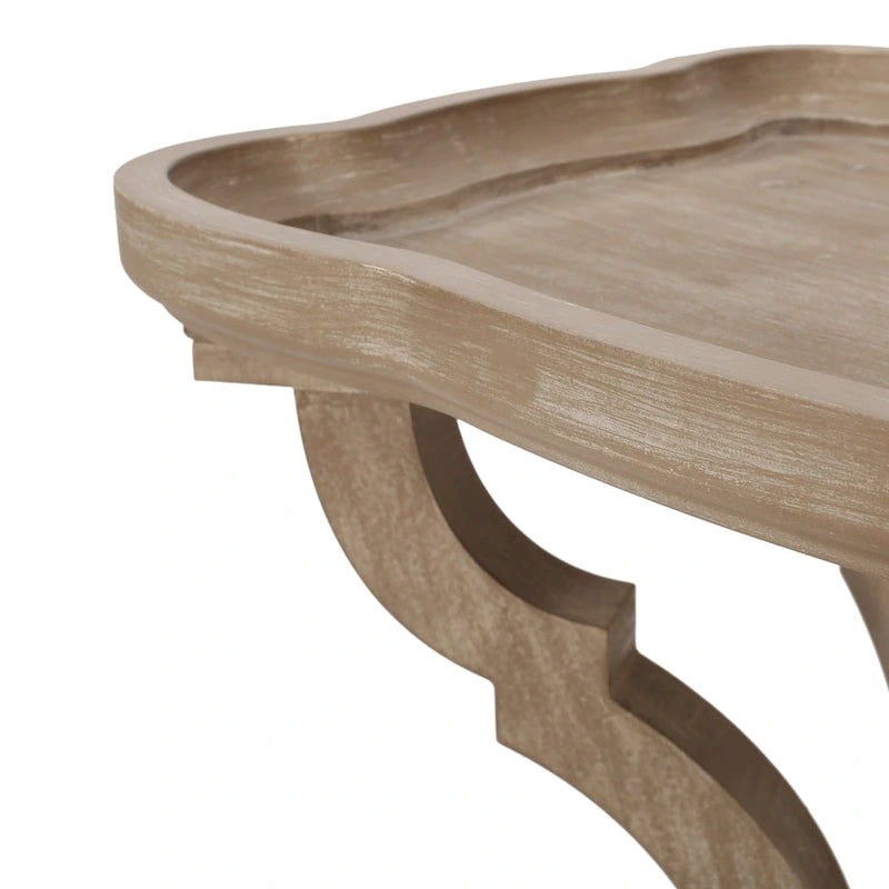 Table d'appoint de style campagne française avec plateau rectangulaire