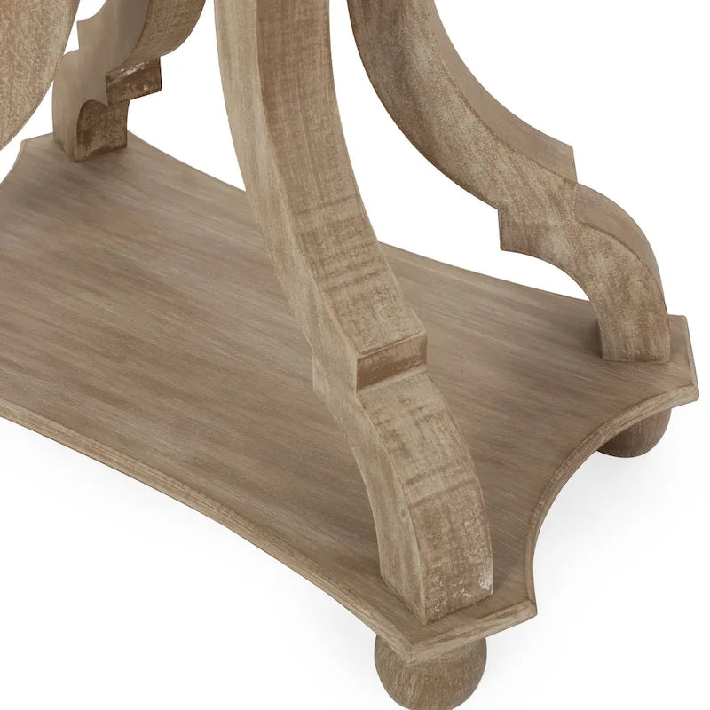 Table d'appoint de style campagne française avec plateau rectangulaire