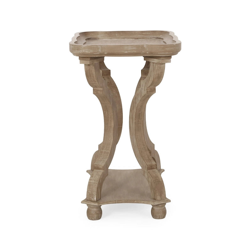 Table d'appoint de style campagne française avec plateau rectangulaire