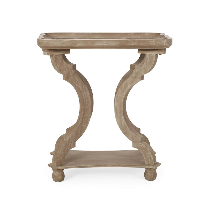 Table d'appoint de style campagne française avec plateau rectangulaire