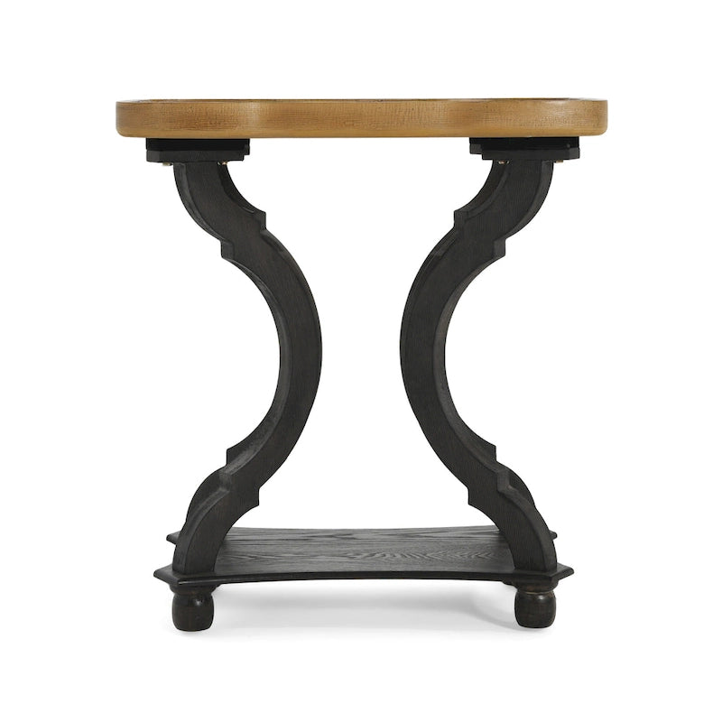 Table d'appoint de style campagne française avec plateau rectangulaire