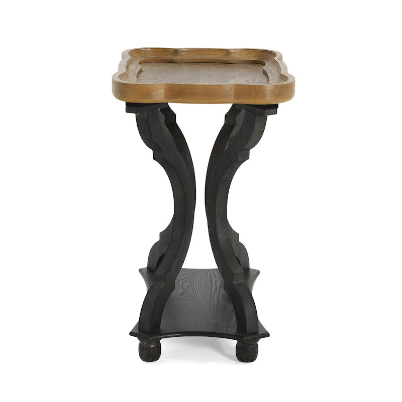 Table d'appoint de style campagne française avec plateau rectangulaire