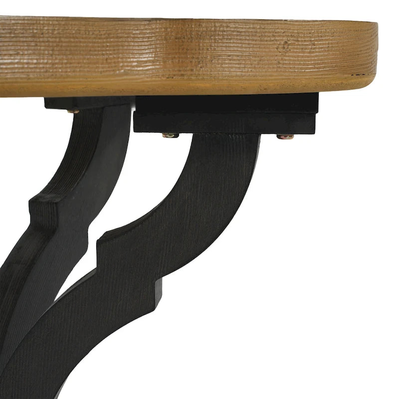 Table d'appoint de style campagne française avec plateau rectangulaire