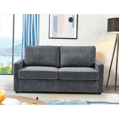 70-Zoll-Schlafsofa mit geraden Armlehnen aus Cord und Schaumstoffmatratze