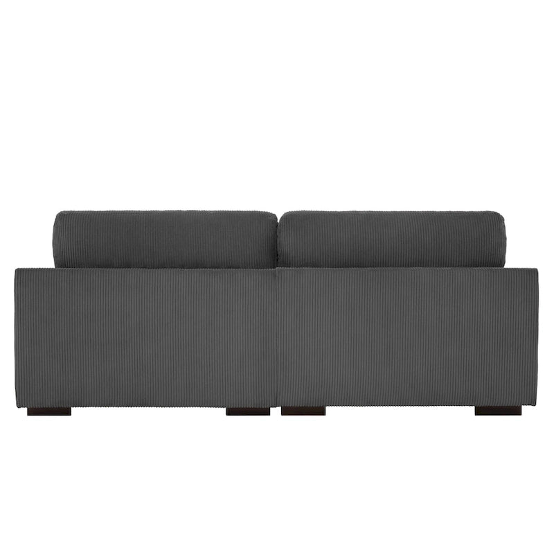 Nowoczesna sofa z sztruksu o szerokości 90 cali z głębokim siedziskiem