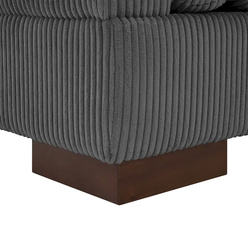 Nowoczesna sofa z sztruksu o szerokości 90 cali z głębokim siedziskiem