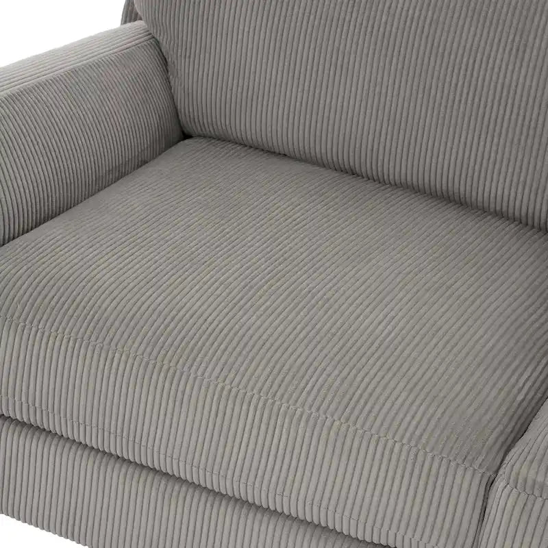 Nowoczesna sofa z sztruksu o szerokości 90 cali z głębokim siedziskiem