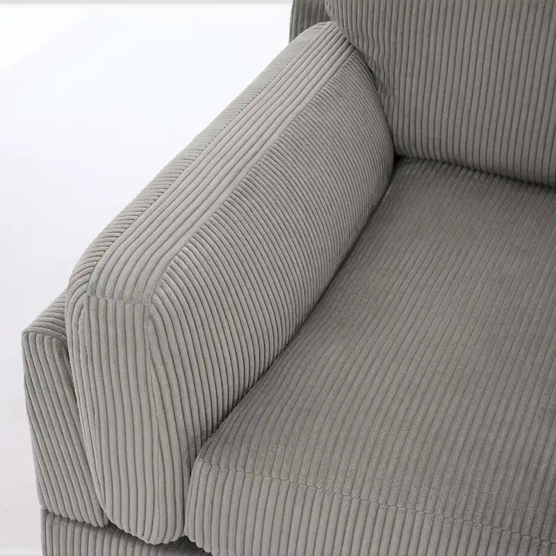 Nowoczesna sofa z sztruksu o szerokości 90 cali z głębokim siedziskiem