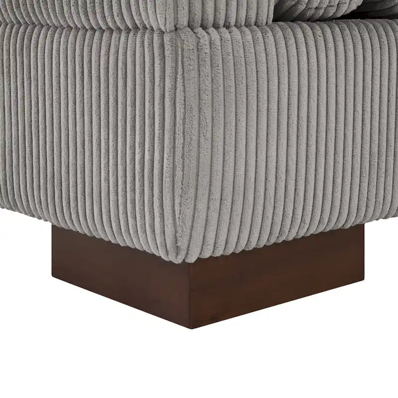 Nowoczesna sofa z sztruksu o szerokości 90 cali z głębokim siedziskiem