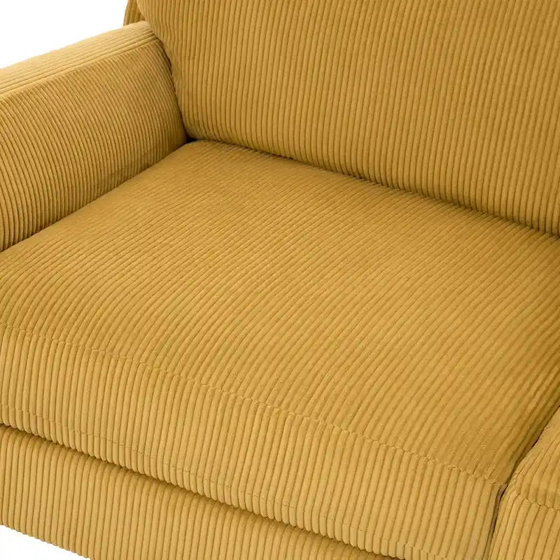 Nowoczesna sofa z sztruksu o szerokości 90 cali z głębokim siedziskiem
