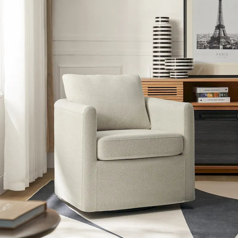 Modern 360° Swivel Accent Chair with Removable Slipcover