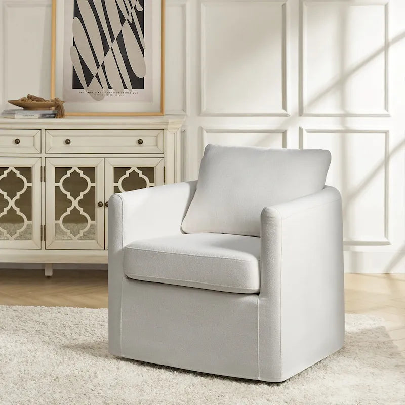 Modern 360° Swivel Accent Chair with Removable Slipcover