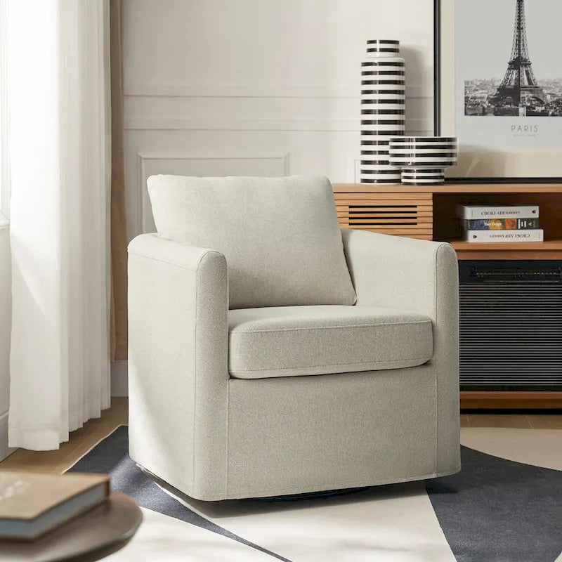 Modern 360° Swivel Accent Chair with Removable Slipcover