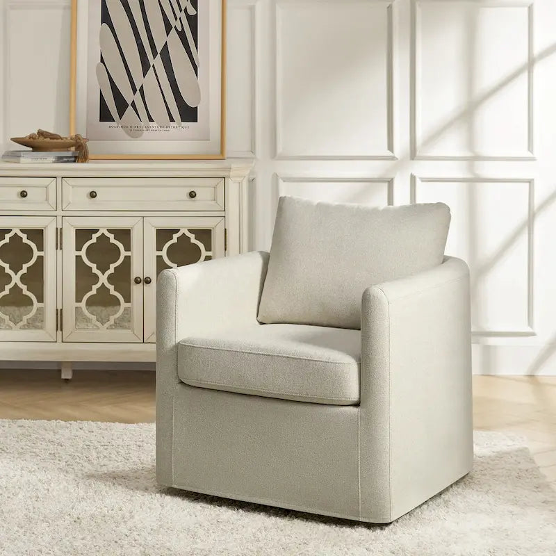 Modern 360° Swivel Accent Chair with Removable Slipcover