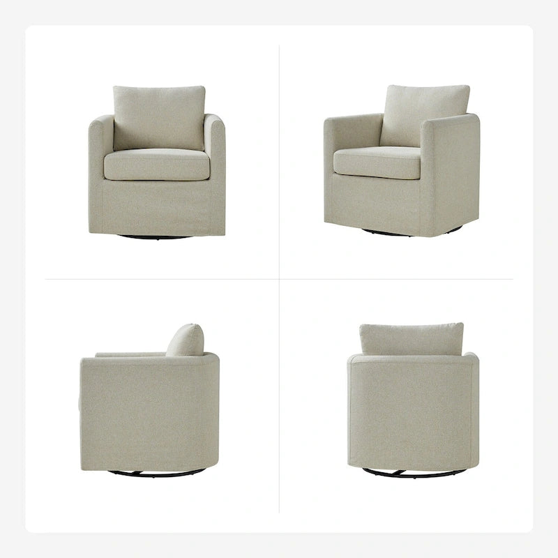 Modern 360° Swivel Accent Chair with Removable Slipcover