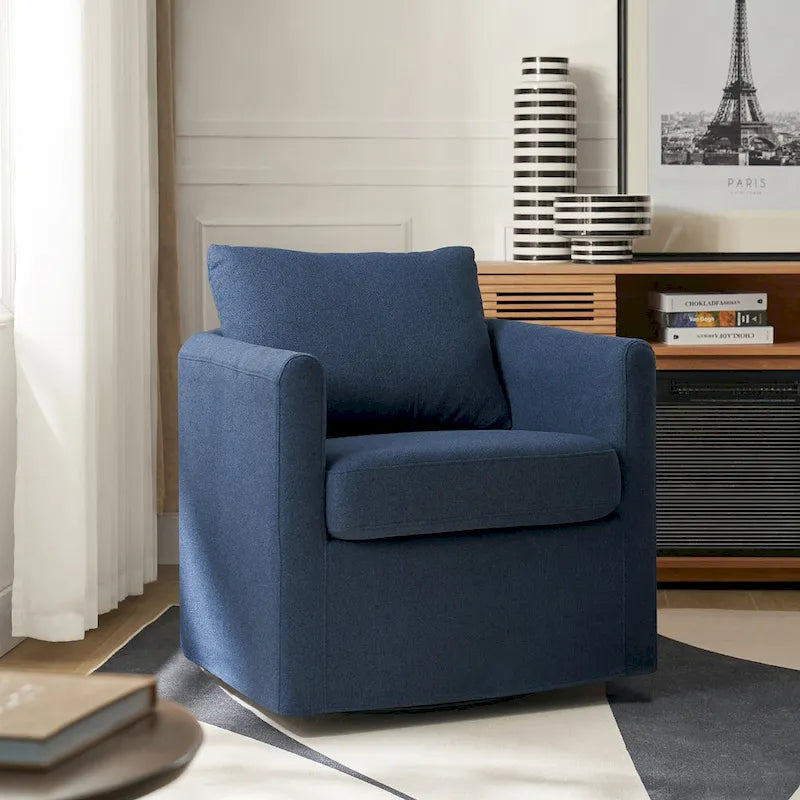 Modern 360° Swivel Accent Chair with Removable Slipcover