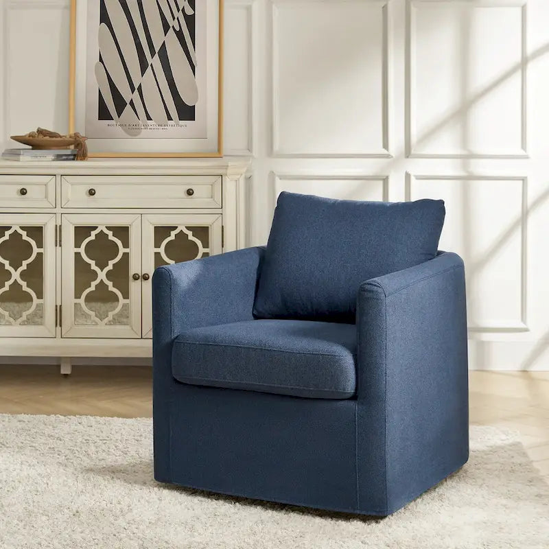 Modern 360° Swivel Accent Chair with Removable Slipcover