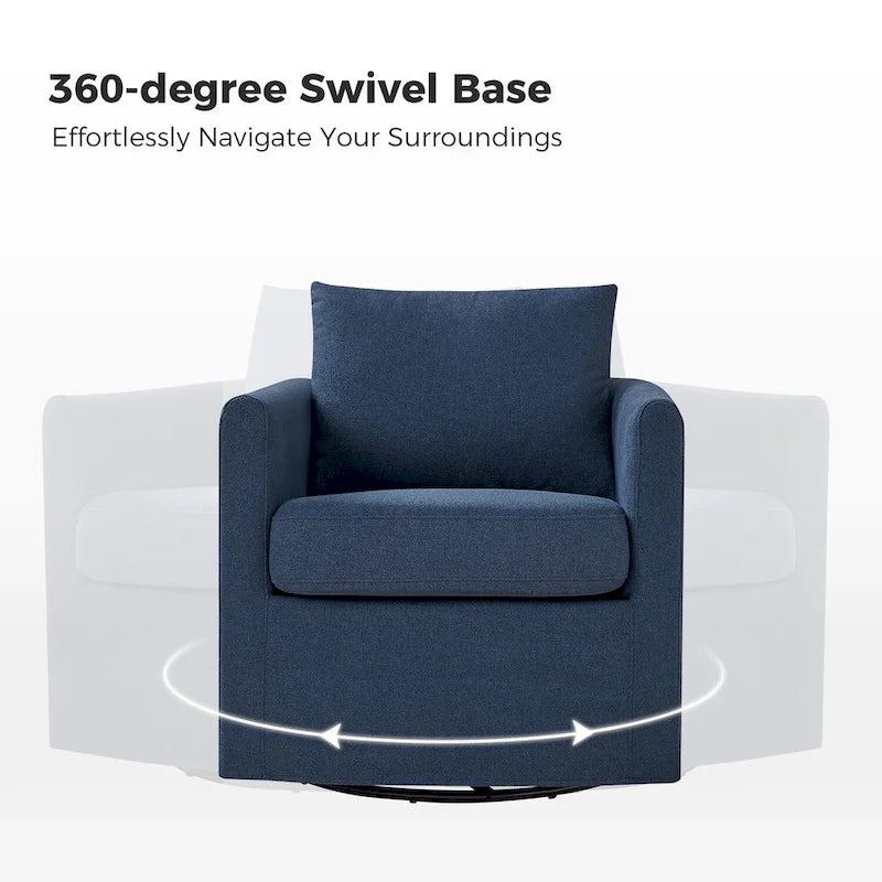 Modern 360° Swivel Accent Chair with Removable Slipcover
