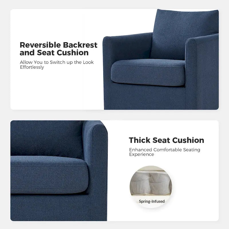 Modern 360° Swivel Accent Chair with Removable Slipcover