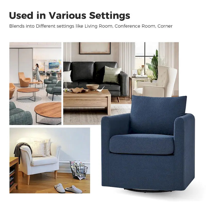 Modern 360° Swivel Accent Chair with Removable Slipcover
