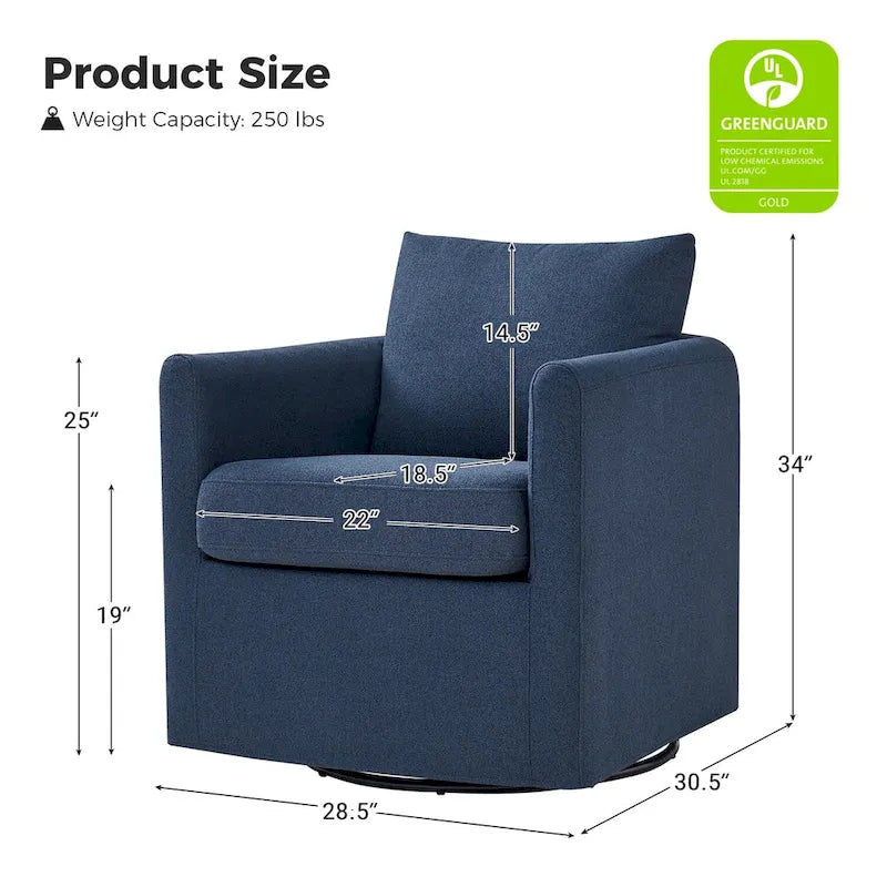 Modern 360° Swivel Accent Chair with Removable Slipcover