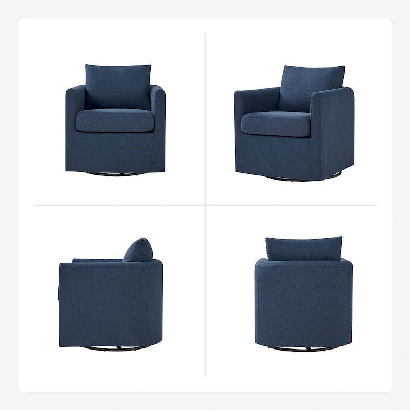 Modern 360° Swivel Accent Chair with Removable Slipcover
