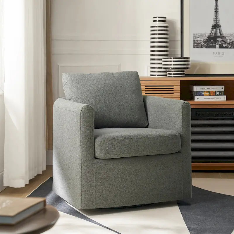 Modern 360° Swivel Accent Chair with Removable Slipcover