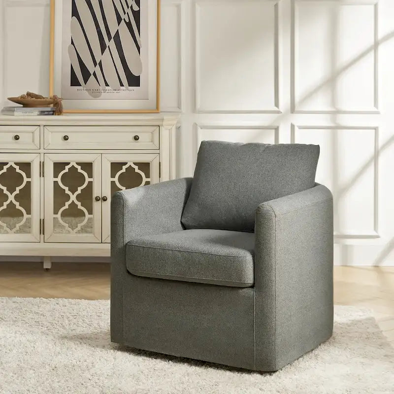 Modern 360° Swivel Accent Chair with Removable Slipcover