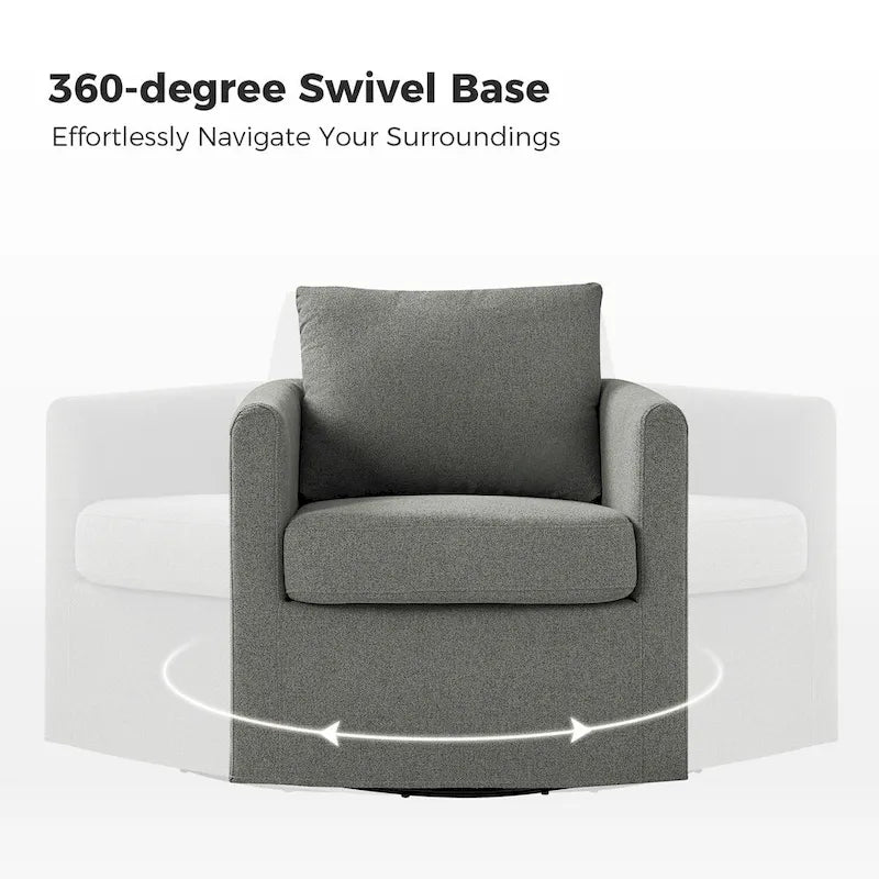 Modern 360° Swivel Accent Chair with Removable Slipcover