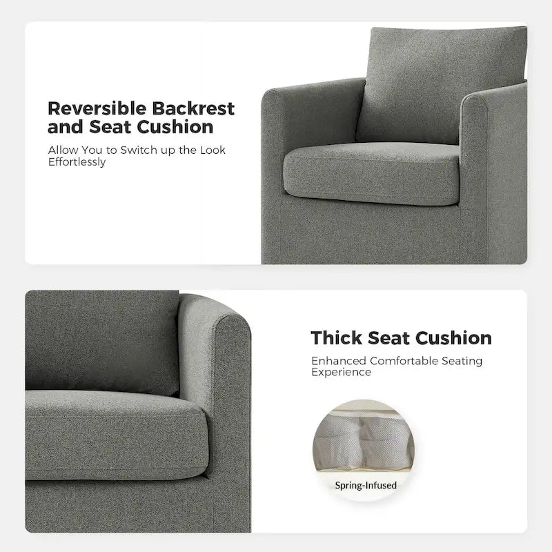Modern 360° Swivel Accent Chair with Removable Slipcover