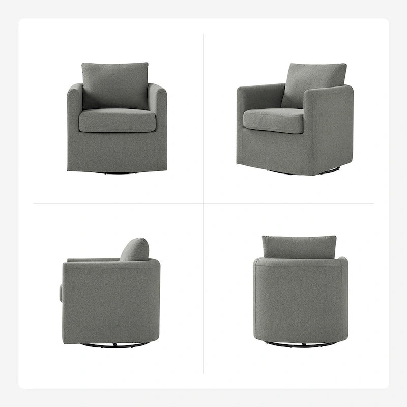 Modern 360° Swivel Accent Chair with Removable Slipcover