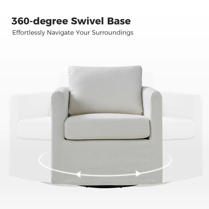 Modern 360° Swivel Accent Chair with Removable Slipcover