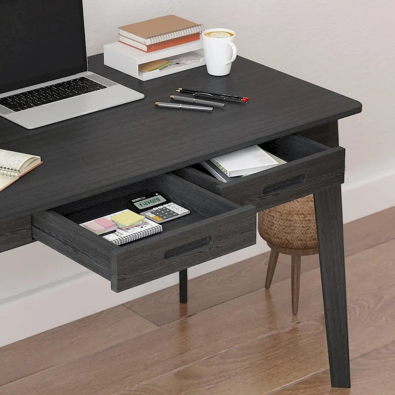 Scrivania in legno per scrivere e computer con ampio piano
