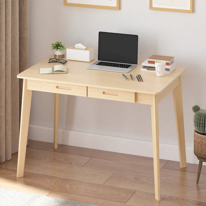 Scrivania in legno per scrivere e computer con ampio piano