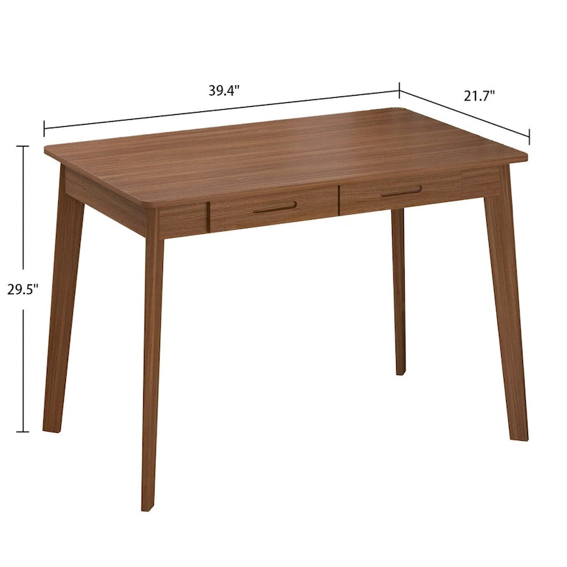 Scrivania in legno per scrivere e computer con ampio piano