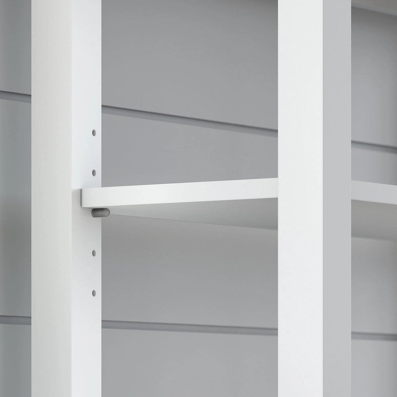 Boekenkast in moderne boerderijstijl met 2 archiefladen en open opbergvak - tweekleurige afwerking