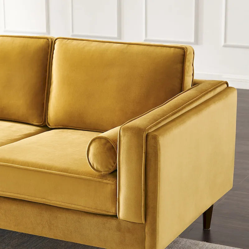 Divano in velluto moderno mid-century da 88 pollici con cuscini dello schienale reversibili