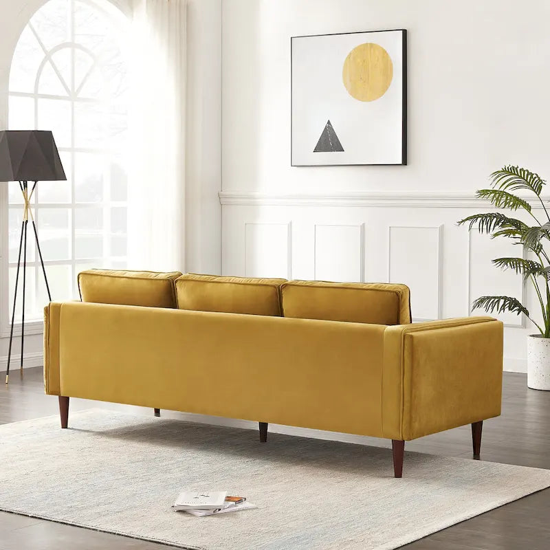 Divano in velluto moderno mid-century da 88 pollici con cuscini dello schienale reversibili