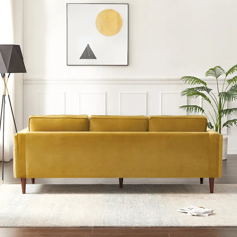 Divano in velluto moderno mid-century da 88 pollici con cuscini dello schienale reversibili