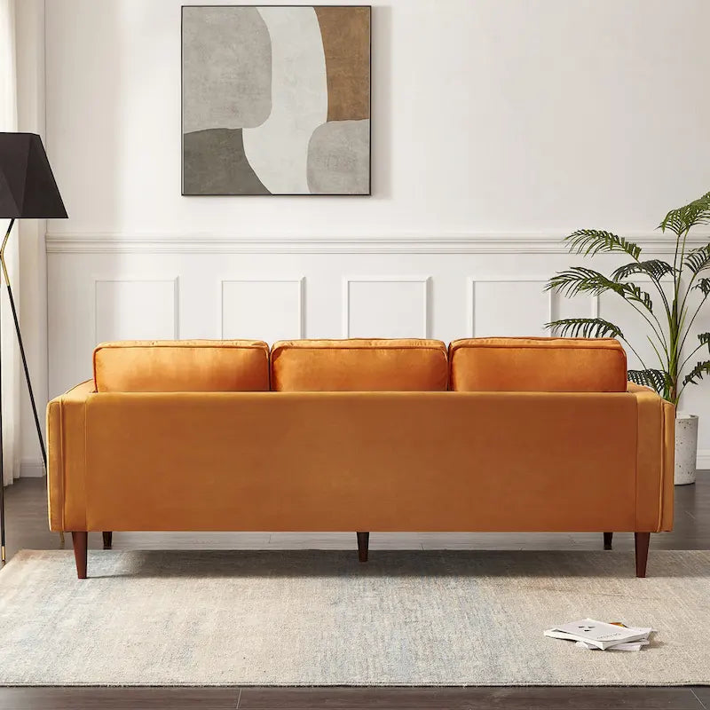Divano in velluto moderno mid-century da 88 pollici con cuscini dello schienale reversibili