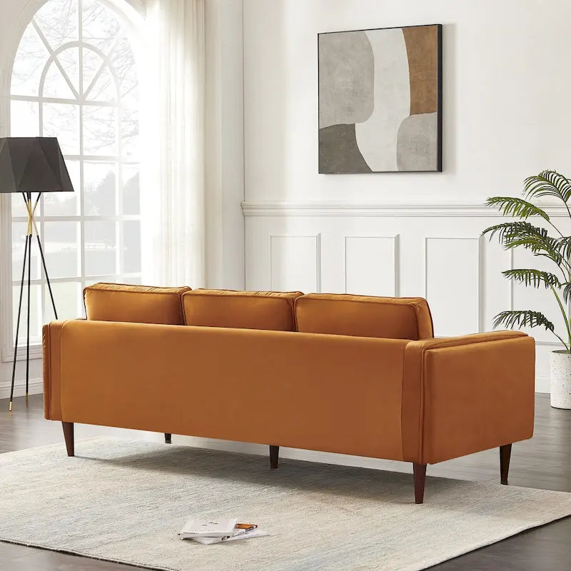 Divano in velluto moderno mid-century da 88 pollici con cuscini dello schienale reversibili